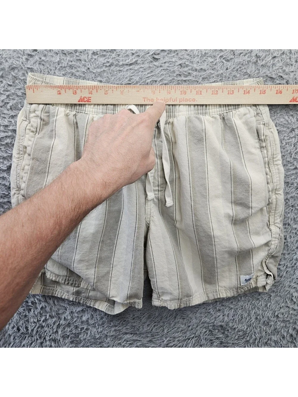 Katin Shorts Mens Medium Striped Drawstring Linen Beach Surf Breathable